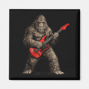 Lustiger Bigfoot spielt Gitarre Rock and Roll Männ Magnet