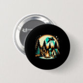 Lustiger Bigfoot und Alien-Ufo-Camping Outdoor-Abe Button (Vorne & Hinten)