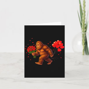 Lustiger Bigfoot Valentinstag Herz Sasquatch Retro Karte