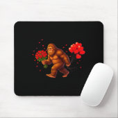 Lustiger Bigfoot Valentinstag Herz Sasquatch Retro Mousepad (Mit Mouse)