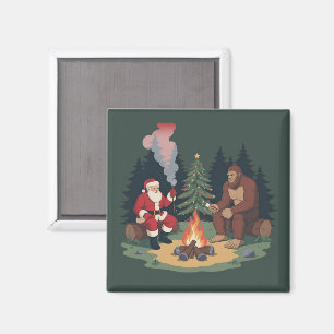 Lustiger Bigfoot Weihnachten Santa Sasquatch Campi Magnet