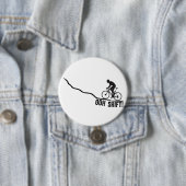 Lustiger Biker benutzt Schalthebel Button (Beispiel)