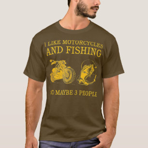 Lustiger Biker Ich mag Motorräder  Angeln  Viellei T-Shirt