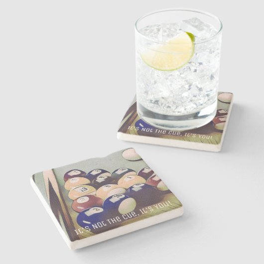 Lustiger Billard-Pool-Spiel-Raum-Untersetzer Steinuntersetzer (Seitenansicht)