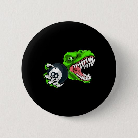 Lustiger Billard T-Rex Kunst Billard Pool P Button (Vorderseite)