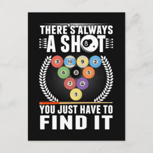 Lustiger Billard-Witz Queue Snooker Pool Spieler Postkarte