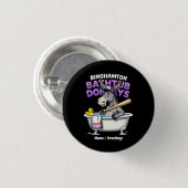 Lustiger Binghamton Baseball Badewannen Esel Vinta Button (Vorne & Hinten)