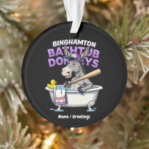 Lustiger Binghamton Baseball Badewannen Esel Vinta Ornament