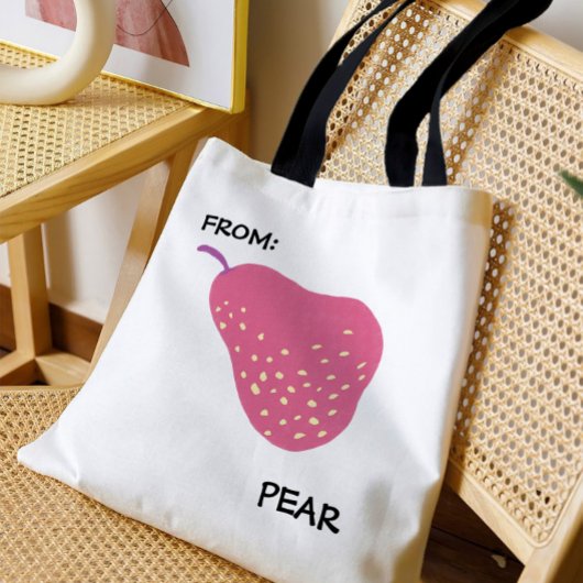 Lustiger Birnenwitz – „Von: Birne“ Pop-Art-Frucht  Tasche