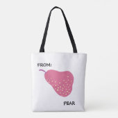 Lustiger Birnenwitz – „Von: Birne“ Pop-Art-Frucht  Tasche (Rückseite)