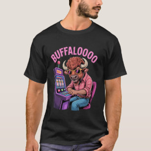 Lustiger Bison-Spielautomat Spieler Retro Buffaloo T-Shirt