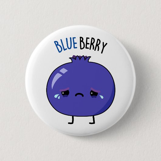 Lustiger Blaubeer-Wortwitz Button (Vorderseite)