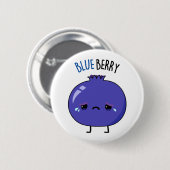 Lustiger Blaubeer-Wortwitz Button (Vorne & Hinten)