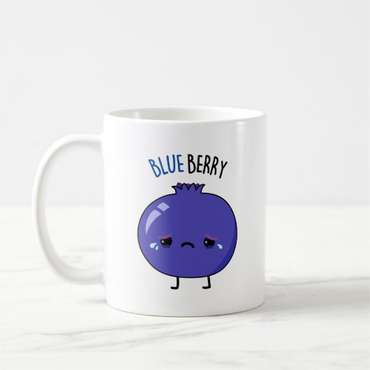 Lustiger Blaubeer-Wortwitz Kaffeetasse (Links)