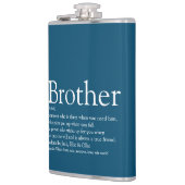 Lustiger blauer Bruder-Definitions-Spruch Flachmann (Links)