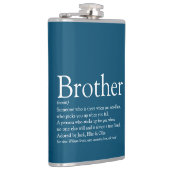 Lustiger blauer Bruder-Definitions-Spruch Flachmann (Rechts)