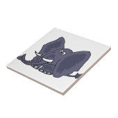 Lustiger blauer Elefant-Cartoon Fliese (Seite)