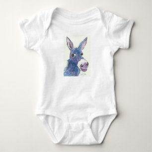 Lustiger blauer Esel Baby Strampler