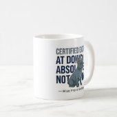 Lustiger blauer französischer Bulldoggen-Experte f Kaffeetasse (VorderseiteRechts)