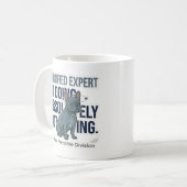 Lustiger blauer französischer Bulldoggen-Experte f Kaffeetasse (Vorderseite Links)