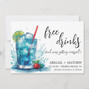 Lustiger blauer Kirsch-Cocktail Trendfoto Hochzeit Save The Date