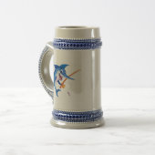 Lustiger Blauer Marlin-Angelfisch Bierglas (Vorderseite Links)