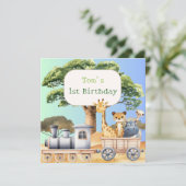 Lustiger blauer Safari-Geburtstag Karte (Stehend Vorderseite)