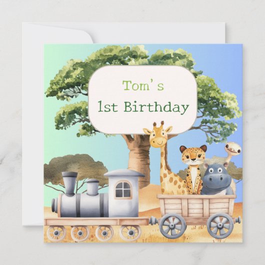 Lustiger blauer Safari-Geburtstag Karte (Vorderseite)