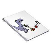 Lustiger blauer T-Rex Dinosaurier, der Krokett Notizblock (Rechte Seite)