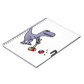 Lustiger blauer T-Rex Dinosaurier, der Krokett Notizblock (Linke Seite)