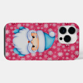 Lustiger blauer Weihnachtsmann iPhone Hülle (Rückseite (Horizontal))