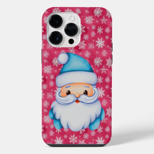 Lustiger blauer Weihnachtsmann iPhone Hülle (Rückseite)