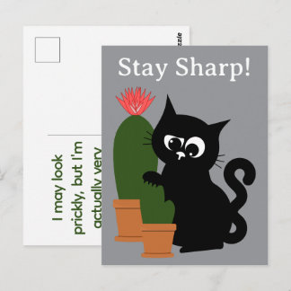 Lustiger Bleib-Scharf-Kaktus individuell Postkarte