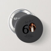 Lustiger Blick Wer ist 60 Stylischer 60. Geburtsta Button (Vorne & Hinten)