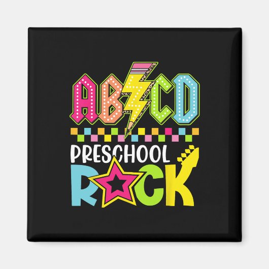 Lustiger Blitz Zurück Zur Schule Vorschule Rock Magnet (Vorne)
