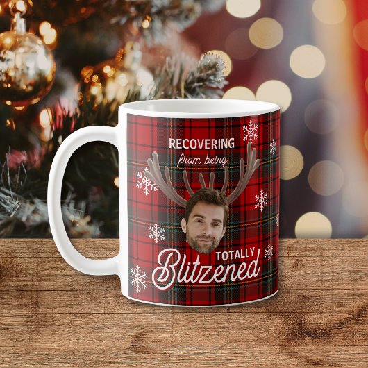 Lustiger Blitzened benutzerdefinierter Gesicht Wei Kaffeetasse