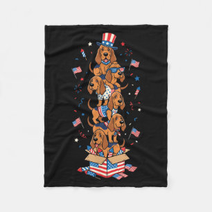 Lustiger Bloodhound Amerikanische USA-Flagge Memor Fleecedecke