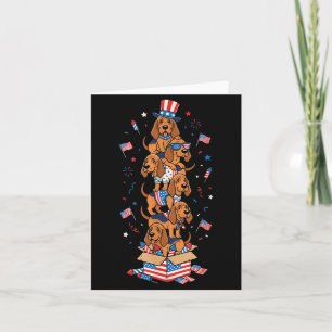 Lustiger Bloodhound Amerikanische USA-Flagge Memor Karte