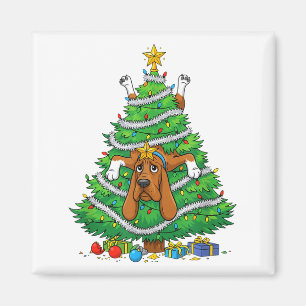Lustiger Bloodhound-Hund Weihnachtsbaum Lichter Ki Magnet