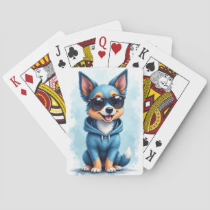 Lustiger Blue Heeler Kawaii Hund Spielkarten