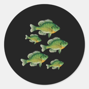 Lustiger Bluegill Sonnenfisch Angeln Süßwasserfisc Runder Aufkleber