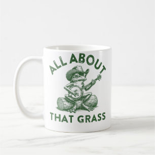 Lustiger Bluegrass-Frosch spielt Banjo Country-Mus Kaffeetasse
