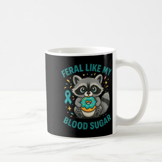 Lustiger Blutzucker Waschbär Futter Chaos Diabetes Kaffeetasse (Rechts)