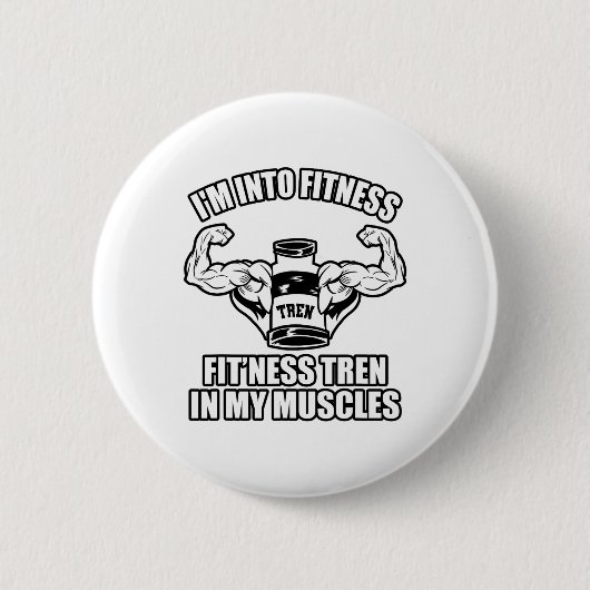 Lustiger Bodybuilder Button (Vorderseite)