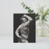 Lustiger Bodybuilder Postkarte (Stehend Vorderseite)