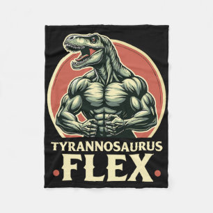 Lustiger Bodybuilder Tyrannosaurus Flex Gym T-rex  Fleecedecke