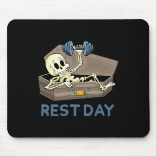 Lustiger Bodybuilding-Gewichtheber-Skelett-Ruhetag Mousepad