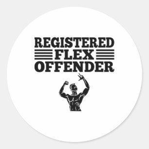 Lustiger Bodybuilding-Workout registrierter Flex-O Runder Aufkleber