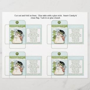 Lustiger Bonbon-Päckchen-Schneemann-Kot mit Spruch Flyer