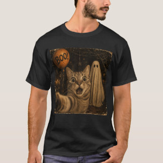 Lustiger BOO-Geist Katzen Halloween T-Shirt
